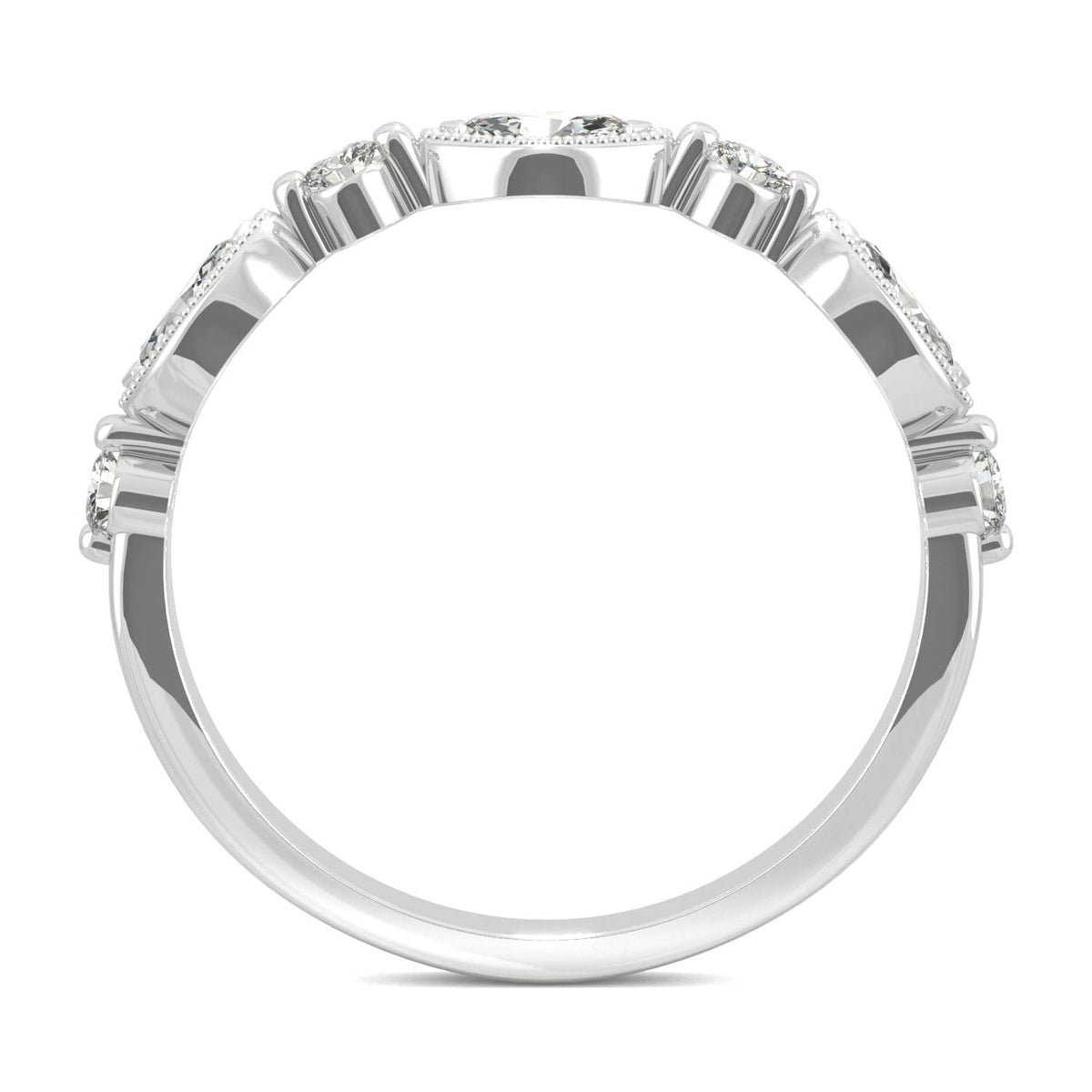0.33 CTW DEW Marquise Moissanite Anniversary Band in 14K White Gold