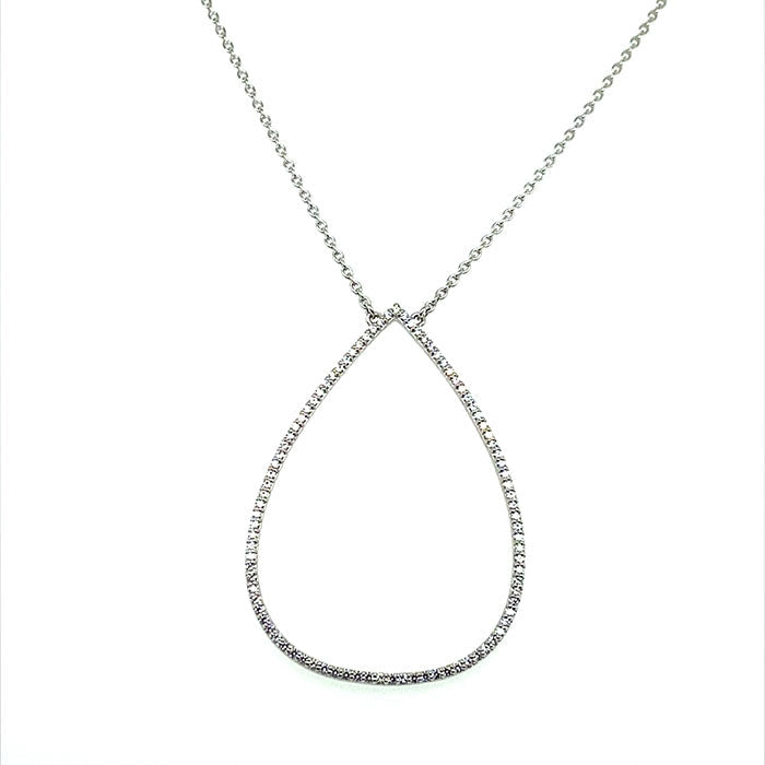 0.46 CTW DEW Moissanite Open Teardrop Necklace in Sterling Silver