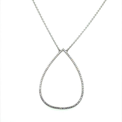 0.46 CTW DEW Moissanite Open Teardrop Necklace in Sterling Silver