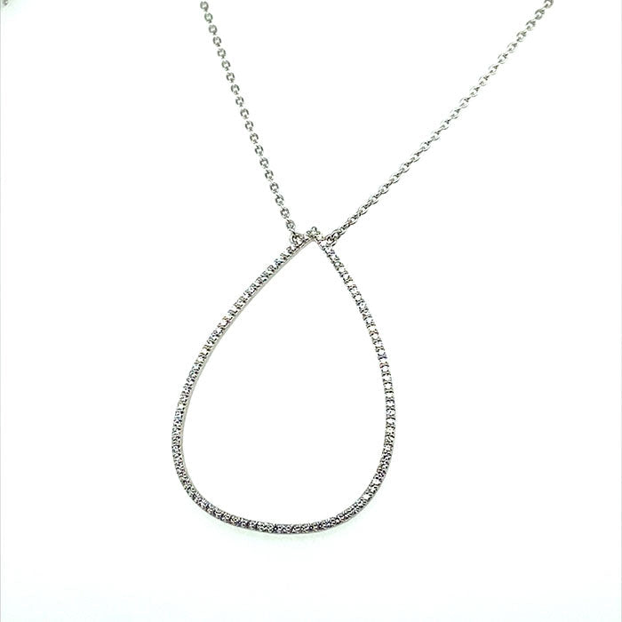 0.46 CTW DEW Moissanite Open Teardrop Necklace in Sterling Silver