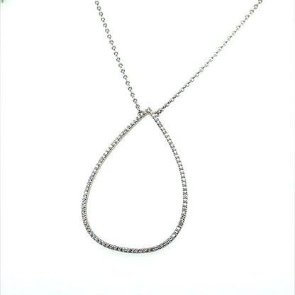 0.46 CTW DEW Moissanite Open Teardrop Necklace in Sterling Silver