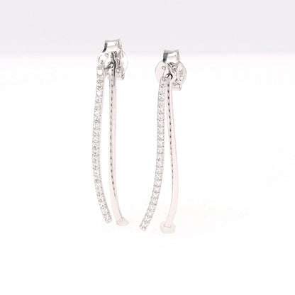 0.23 CTW DEW Moissanite Bar Drop Earrings in Sterling Silver