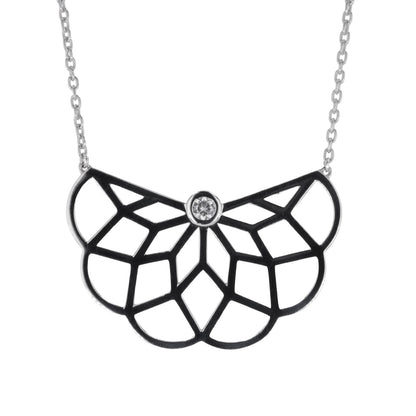 0.10 CTW DEW Moissanite Rosace Necklace in Sterling Silver