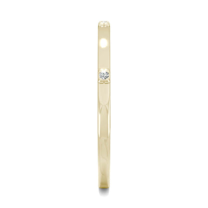 0.02 CTW DEW Round Moissanite Three-Stone Stackable Band in 14K Yellow Gold