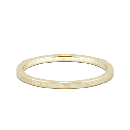 0.02 CTW DEW Round Moissanite Three-Stone Stackable Band in 14K Yellow Gold