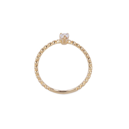 0.24 CTW DEW Pear Moissanite Stackable Band in 14K Yellow Gold