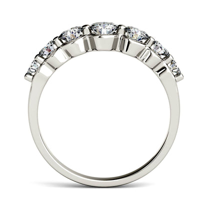 0.87 CTW DEW Round Moissanite Seven-Stone Ring in 14K White Gold
