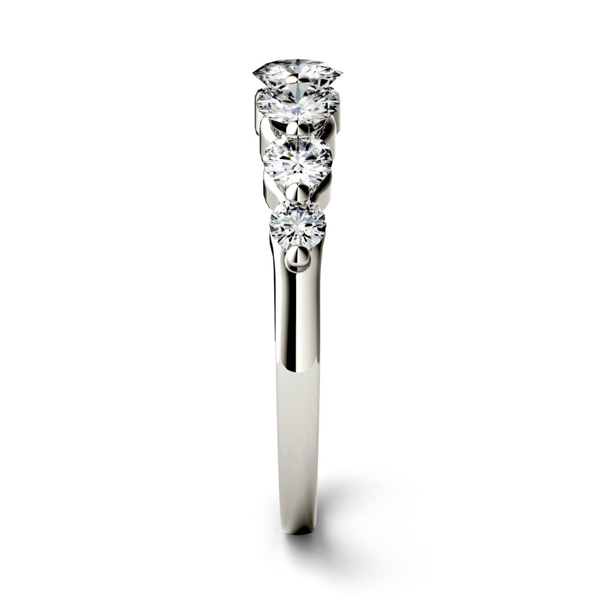 0.87 CTW DEW Round Moissanite Seven-Stone Ring in 14K White Gold