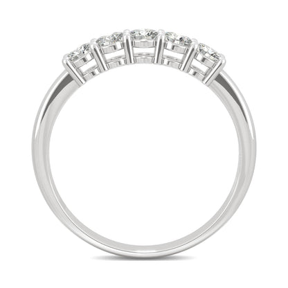 0.50 CTW DEW Round Moissanite Five-Stone Ring in 14K White Gold