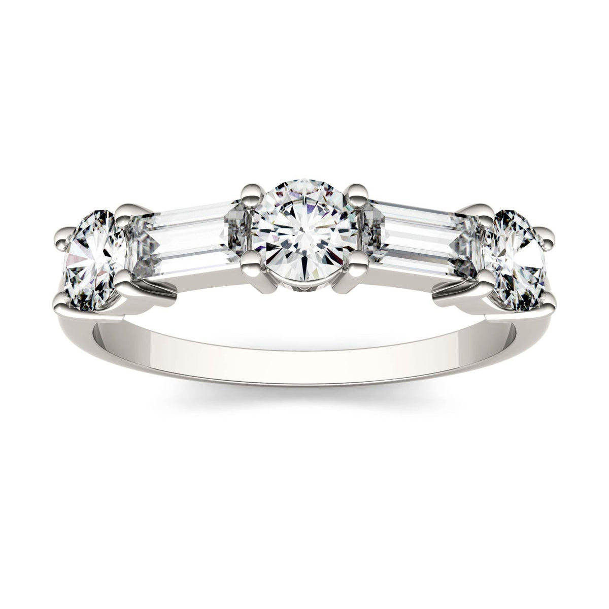1.15 CTW DEW Straight Baguette Moissanite Band in 14K White Gold