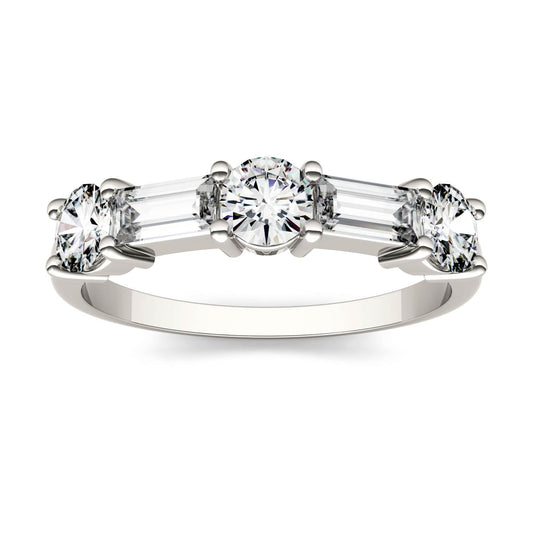 1.15 CTW DEW Straight Baguette Moissanite Band in 14K White Gold