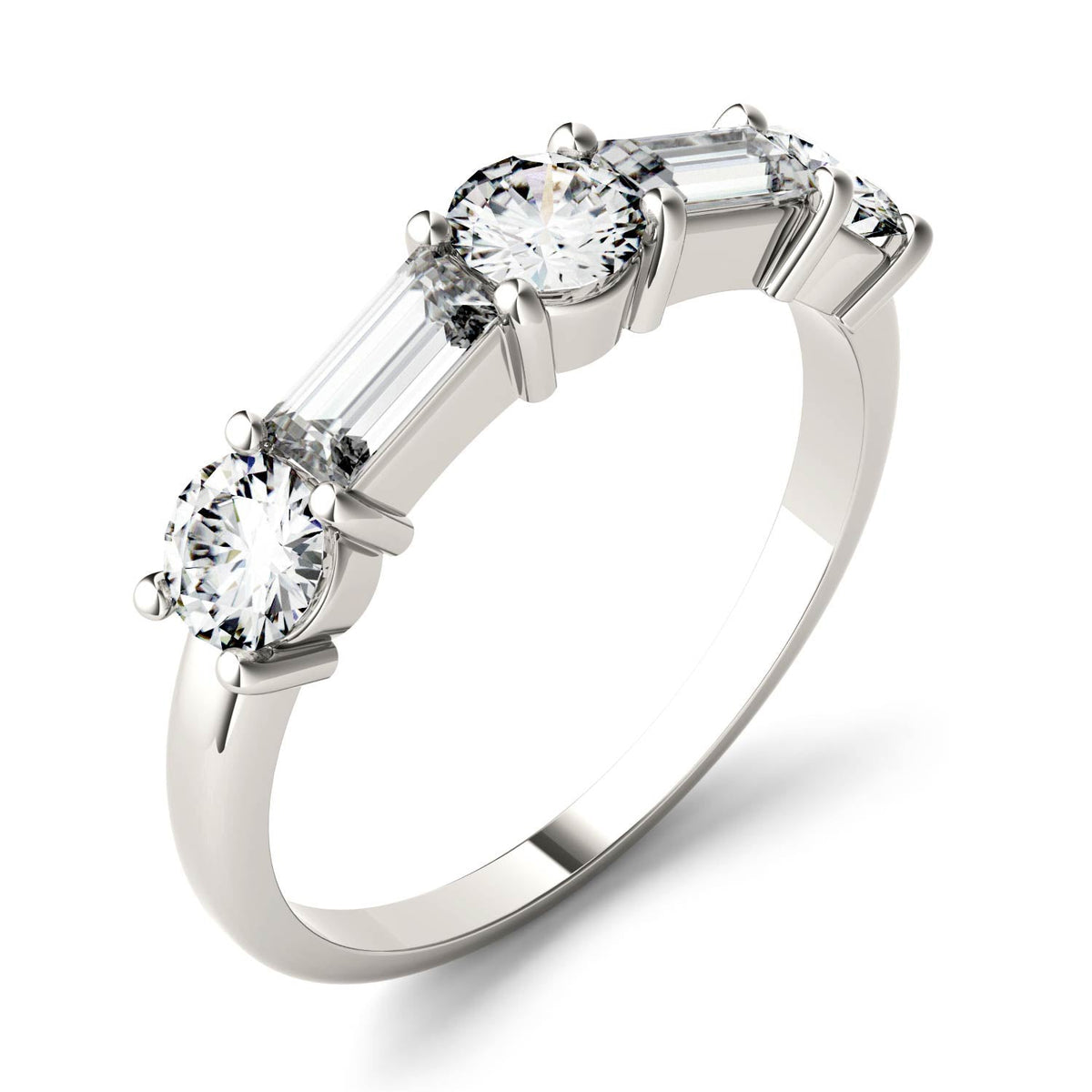 1.15 CTW DEW Straight Baguette Moissanite Band in 14K White Gold