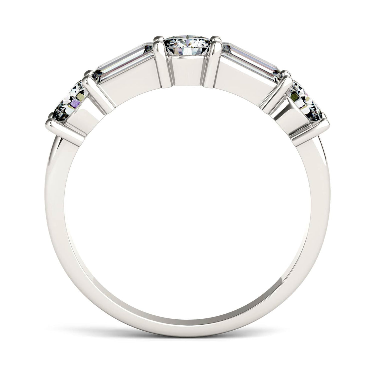 1.15 CTW DEW Straight Baguette Moissanite Band in 14K White Gold