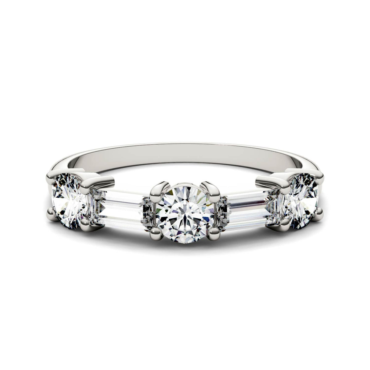 1.15 CTW DEW Straight Baguette Moissanite Band in 14K White Gold