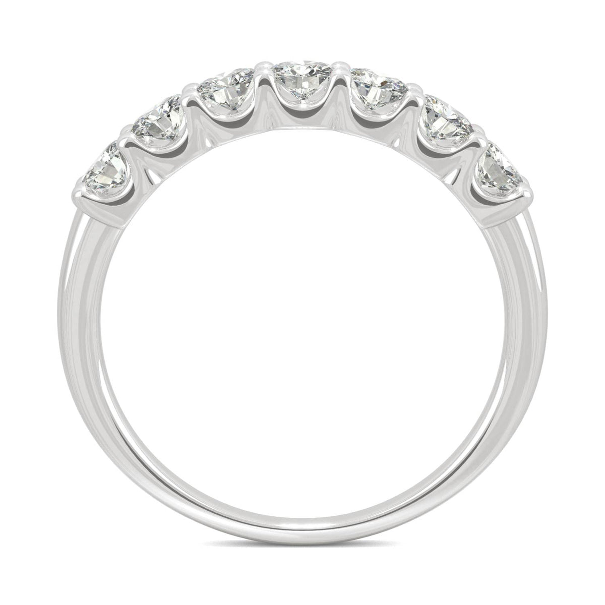 0.70 CTW DEW Round Moissanite Anniversary Band in 14K White Gold