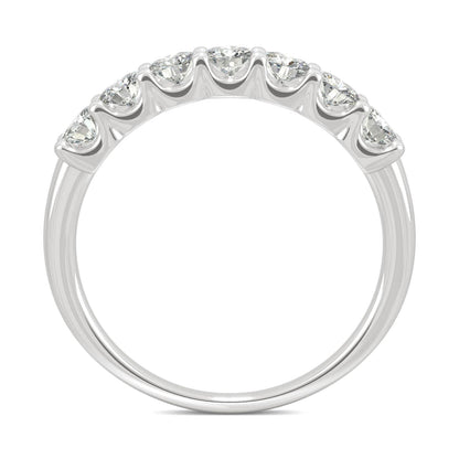 0.70 CTW DEW Round Moissanite Anniversary Band in 14K White Gold