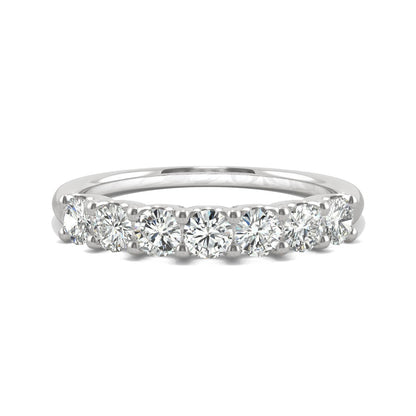 0.70 CTW DEW Round Moissanite Anniversary Band in 14K White Gold