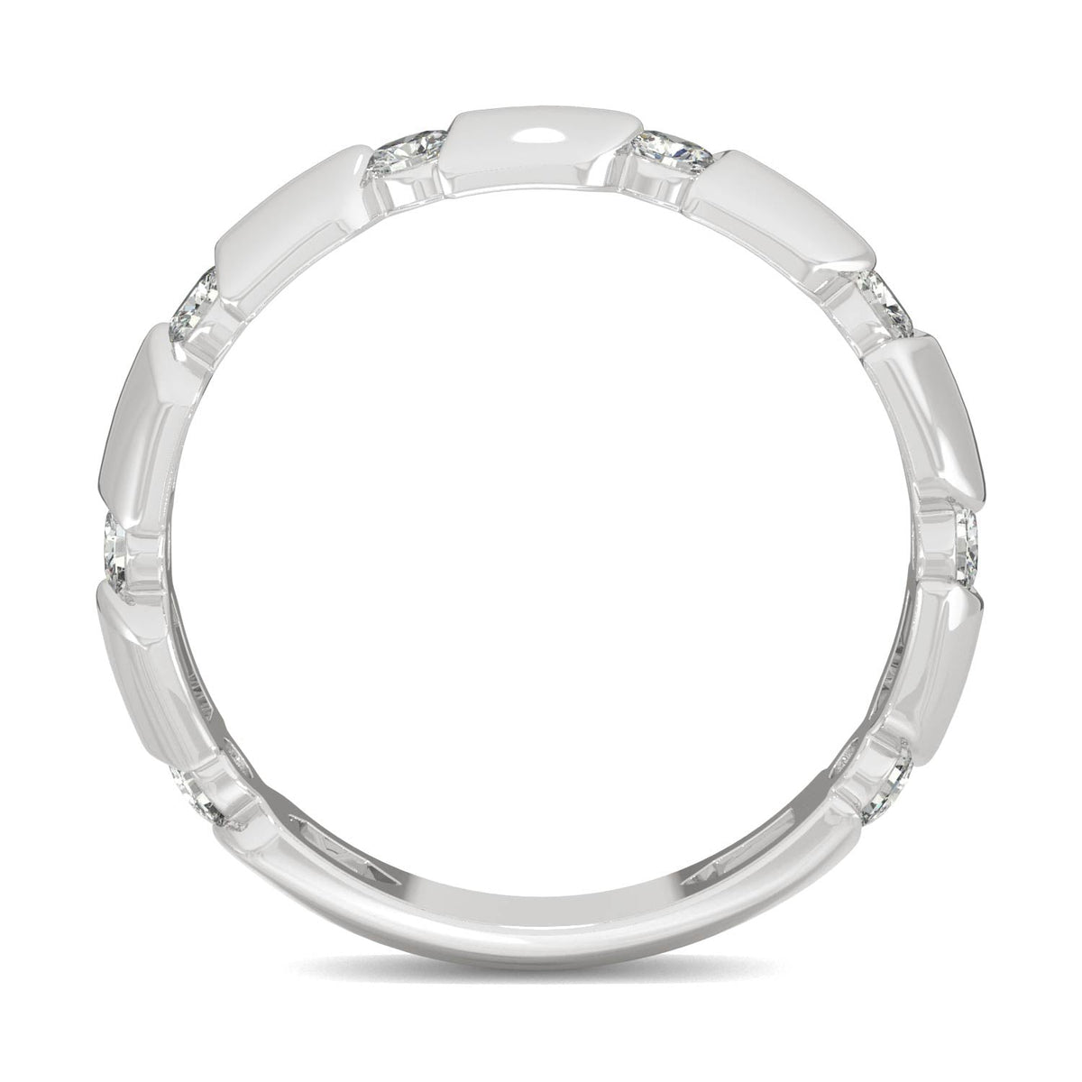 0.48 CTW DEW Round Moissanite Stackable Ring in 14K White Gold