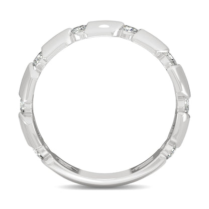 0.48 CTW DEW Round Moissanite Stackable Ring in 14K White Gold