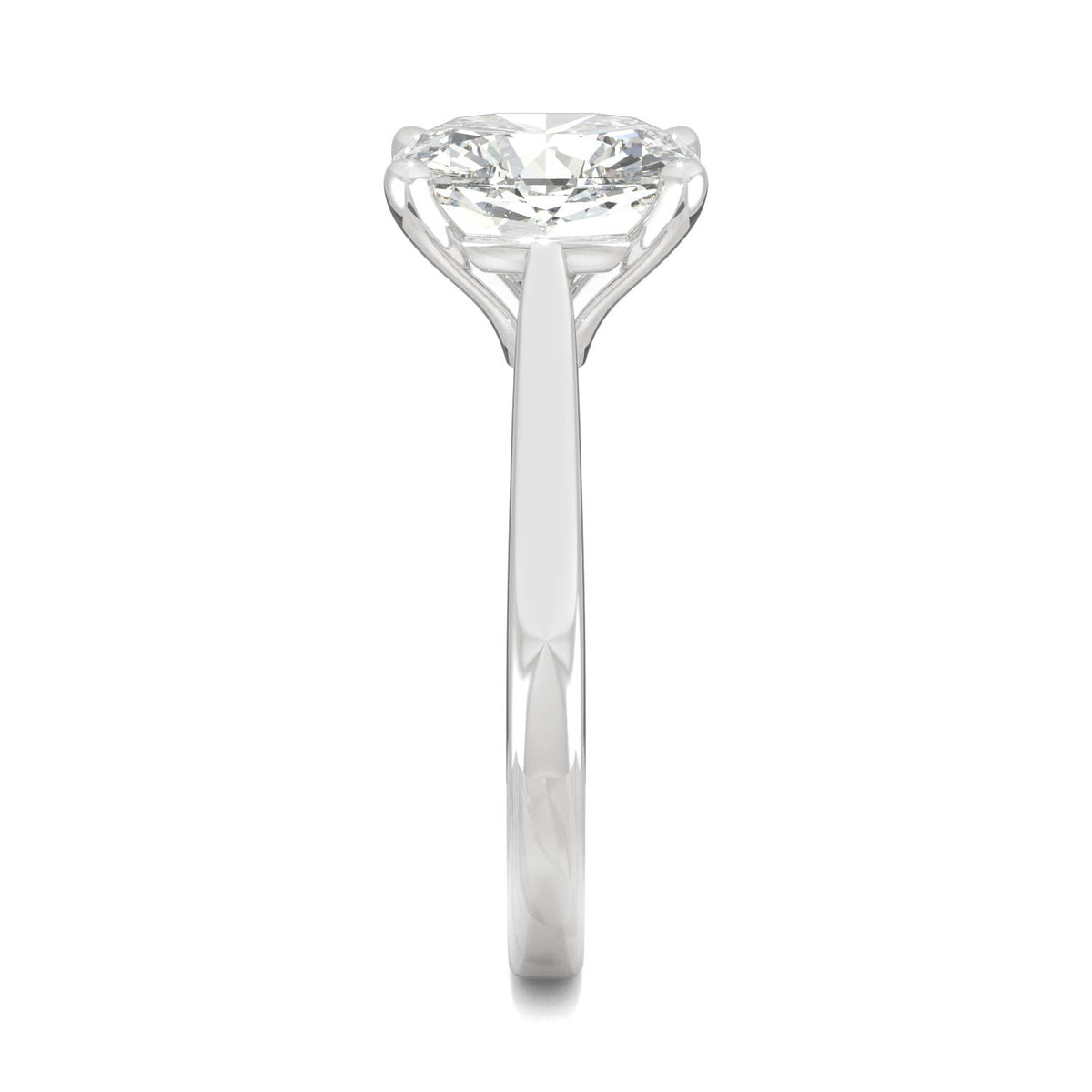 3.30 CTW DEW Cushion Moissanite Engagement Ring in 14K White Gold