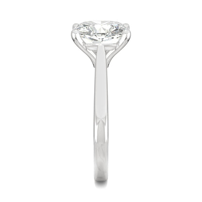 3.30 CTW DEW Cushion Moissanite Engagement Ring in 14K White Gold
