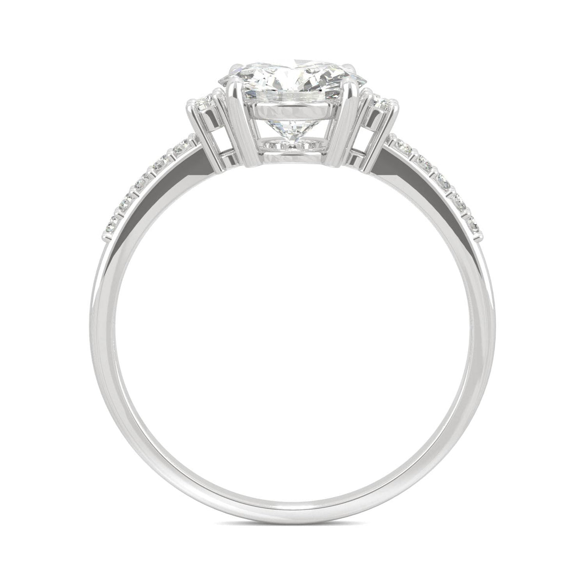 1.31 CTW DEW Round Moissanite Engagement Ring in 14K White Gold