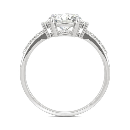 1.31 CTW DEW Round Moissanite Engagement Ring in 14K White Gold