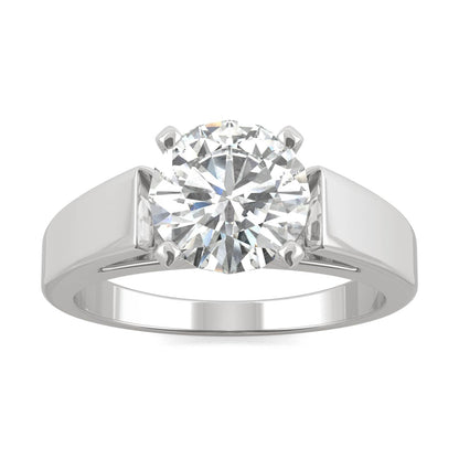 1.90 CTW DEW Round Moissanite Solitaire Engagement Ring in 14K White Gold