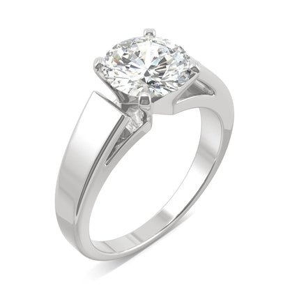 1.90 CTW DEW Round Moissanite Solitaire Engagement Ring in 14K White Gold