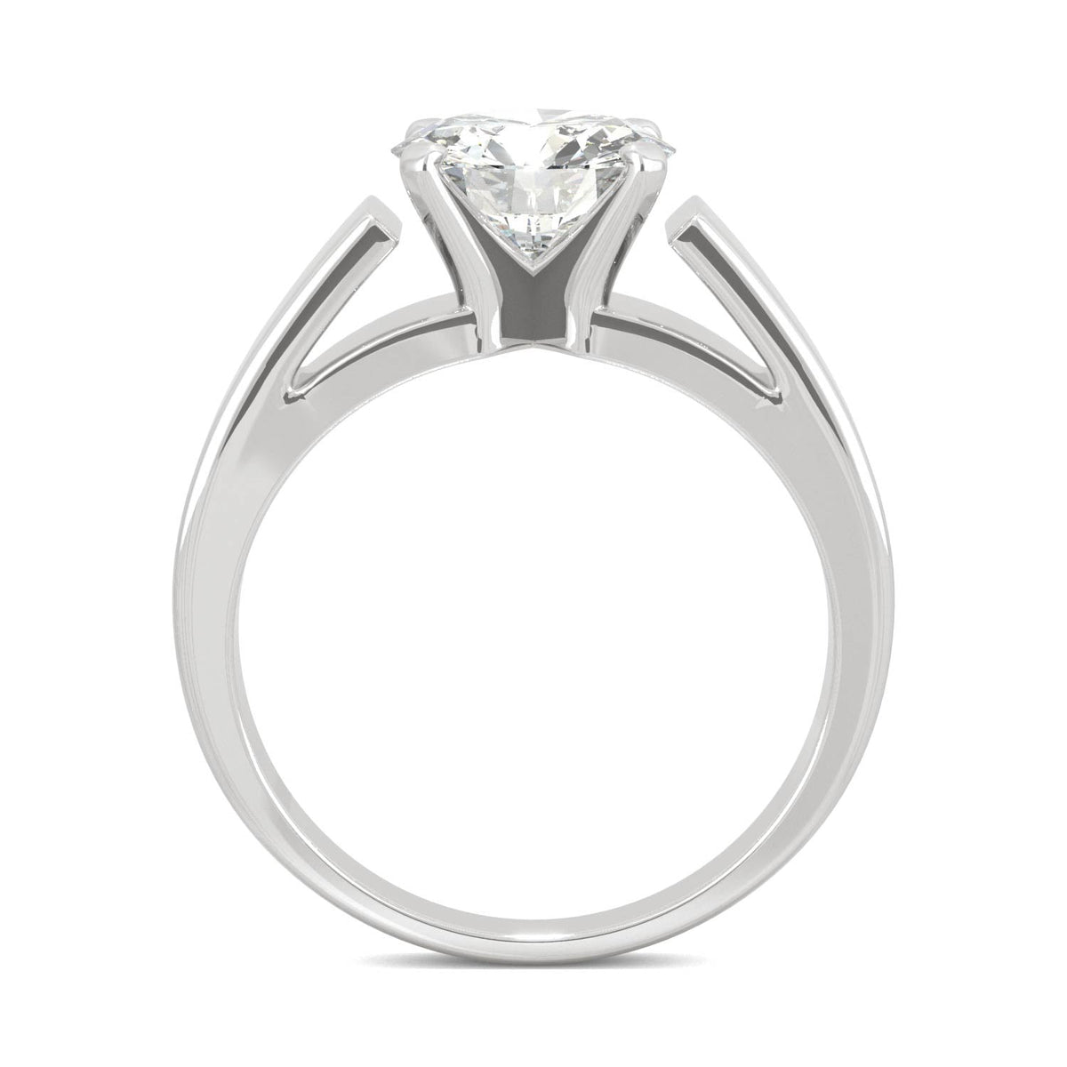 1.90 CTW DEW Round Moissanite Solitaire Engagement Ring in 14K White Gold
