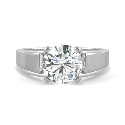 1.90 CTW DEW Round Moissanite Solitaire Engagement Ring in 14K White Gold