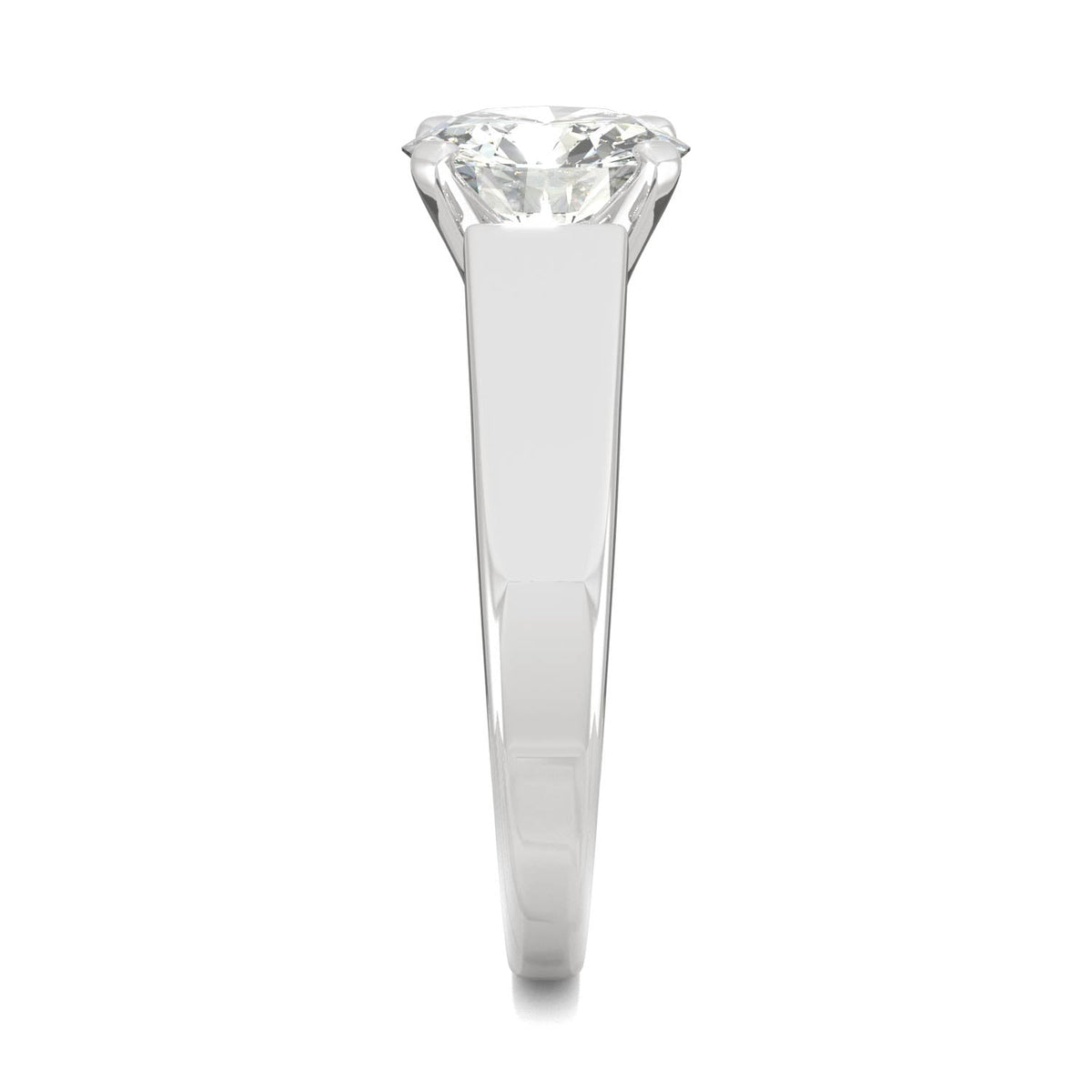 1.90 CTW DEW Round Moissanite Solitaire Engagement Ring in 14K White Gold