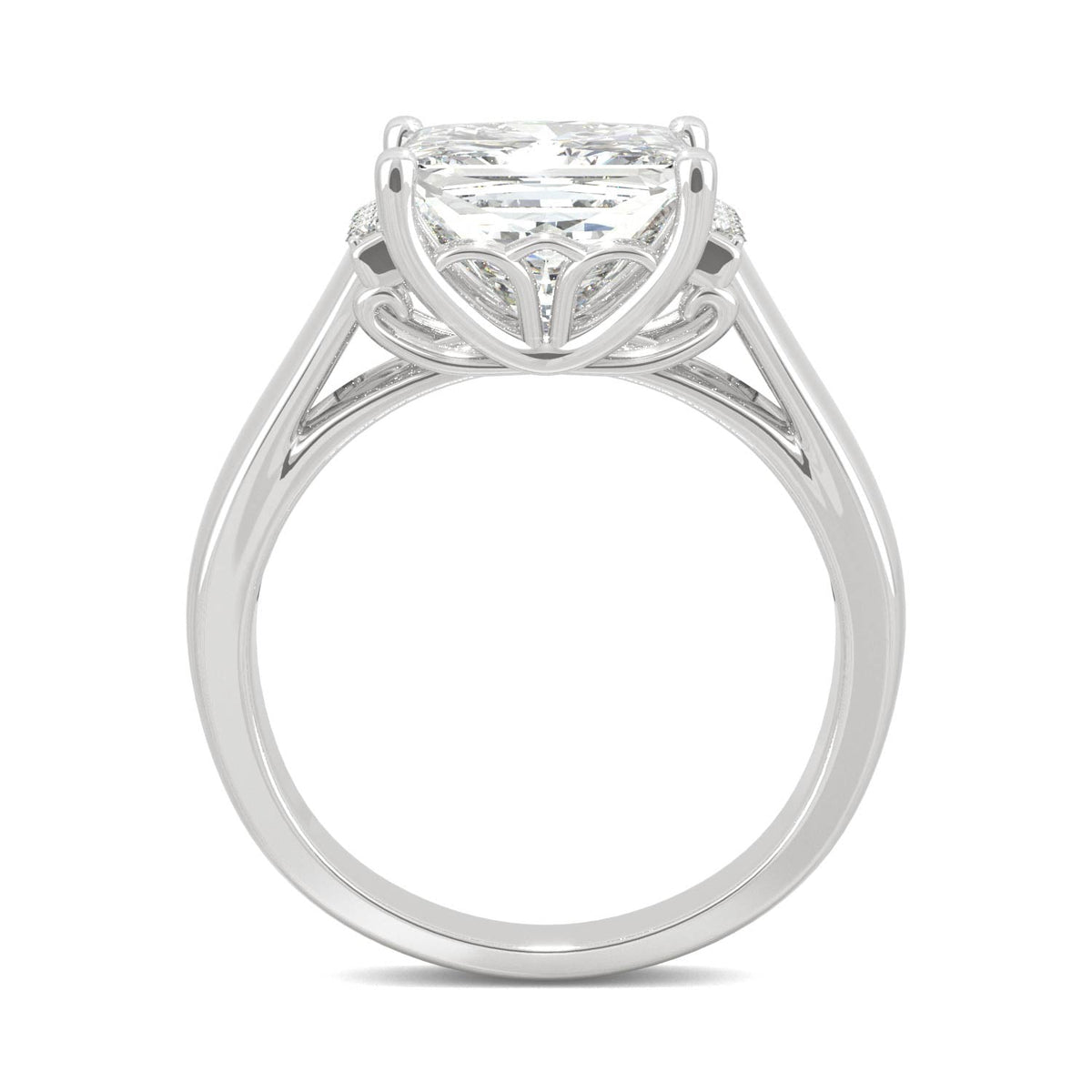3.72 CTW DEW Square Moissanite Fashion Ring in 14K White Gold