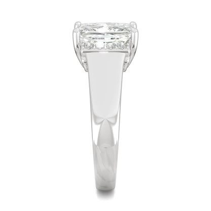 3.72 CTW DEW Square Moissanite Fashion Ring in 14K White Gold