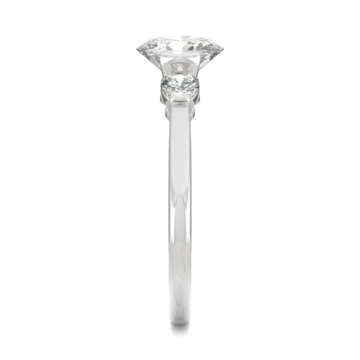 1.40 CTW DEW Round Moissanite Engagement Ring in 14K White Gold