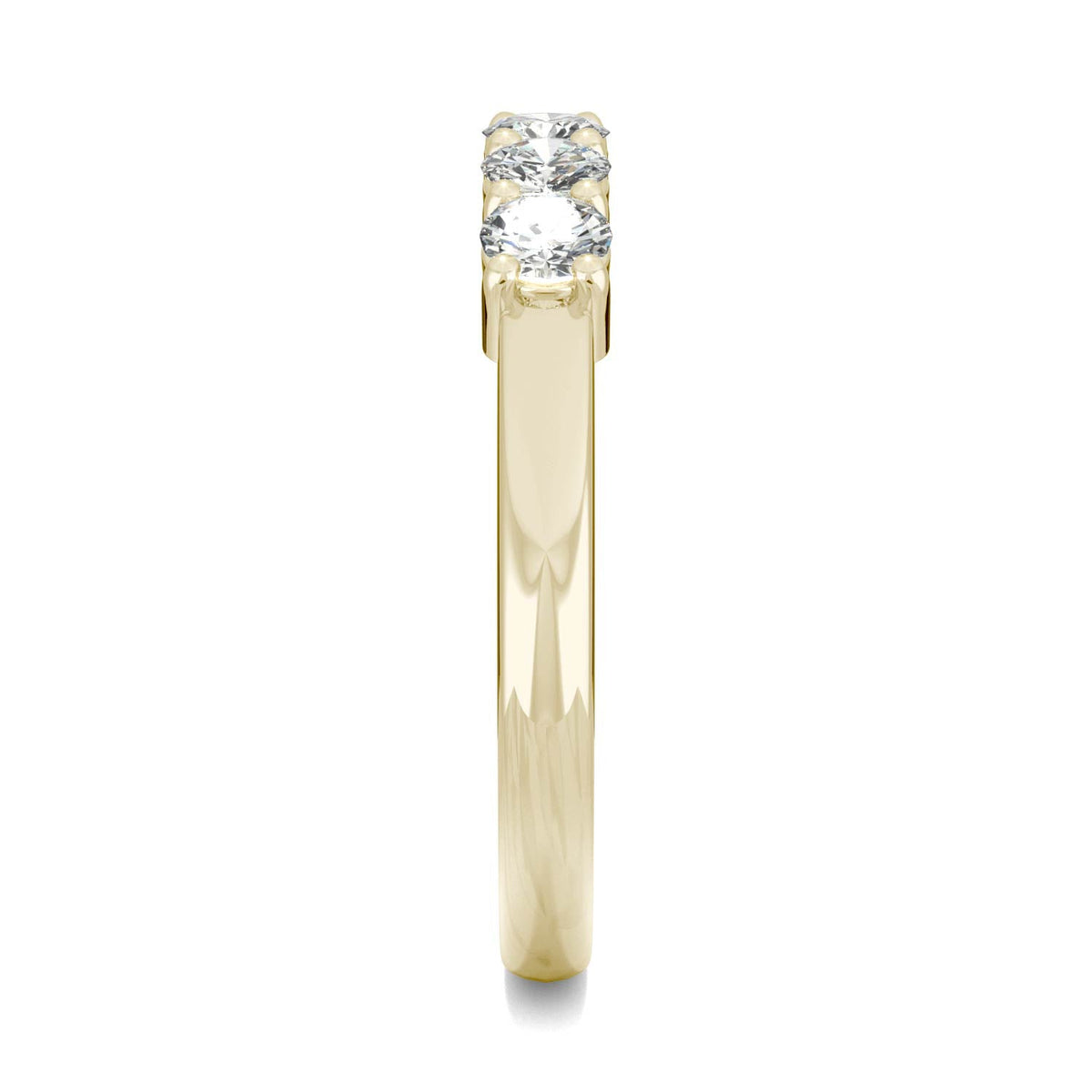 0.50 CTW DEW Round Moissanite Five-Stone Ring in 14K Yellow Gold