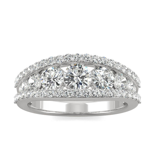 1.53 CTW DEW Round Moissanite Graduated Band in 14K White Gold