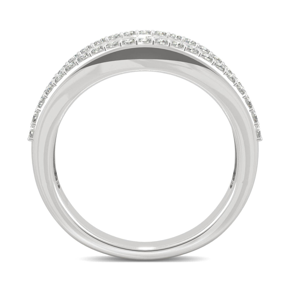 1.53 CTW DEW Round Moissanite Graduated Band in 14K White Gold