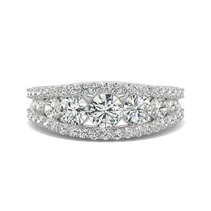 1.53 CTW DEW Round Moissanite Graduated Band in 14K White Gold