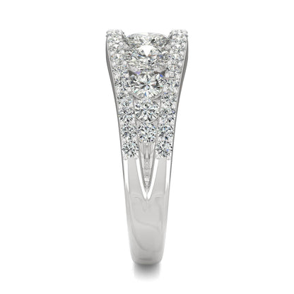 1.53 CTW DEW Round Moissanite Graduated Band in 14K White Gold