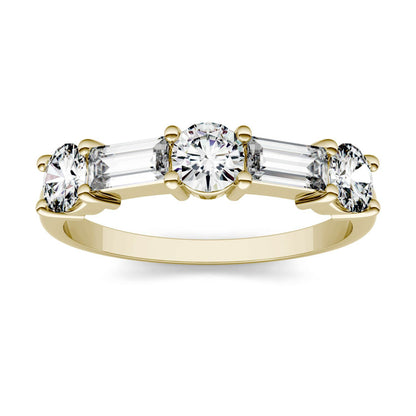1.15 CTW DEW Straight Baguette Moissanite Band in 14K Yellow Gold