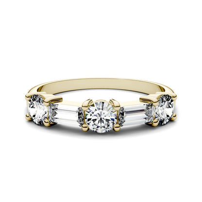 1.15 CTW DEW Straight Baguette Moissanite Band in 14K Yellow Gold