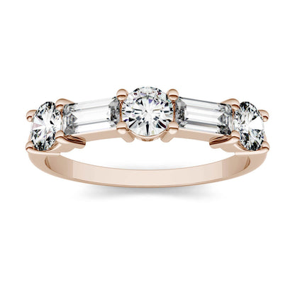 1.15 CTW DEW Straight Baguette Moissanite Band in 14K Rose Gold