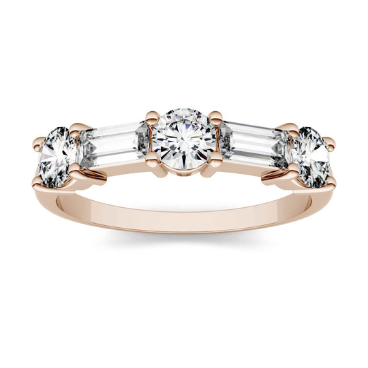 1.15 CTW DEW Straight Baguette Moissanite Band in 14K Rose Gold
