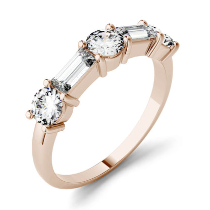 1.15 CTW DEW Straight Baguette Moissanite Band in 14K Rose Gold
