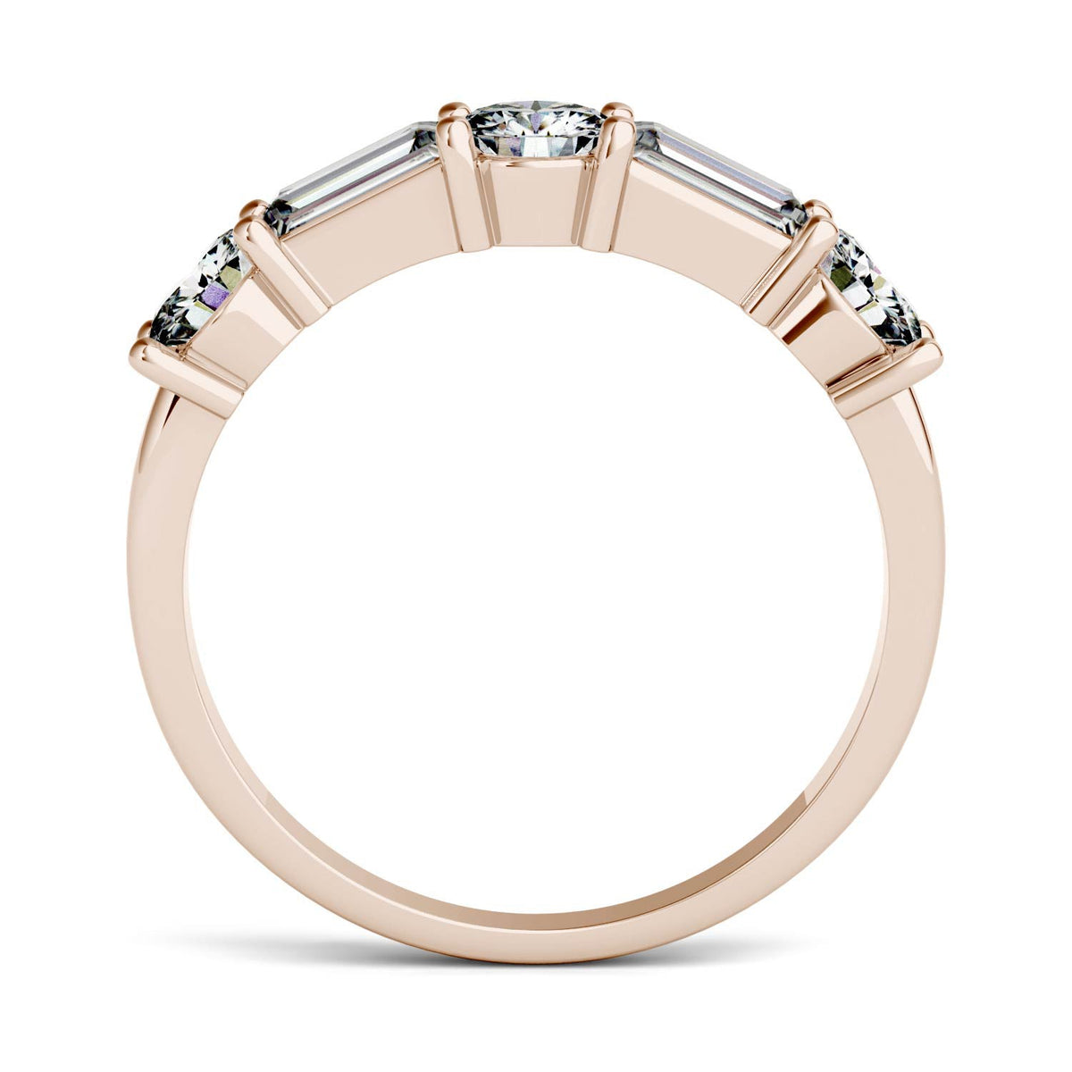 1.15 CTW DEW Straight Baguette Moissanite Band in 14K Rose Gold