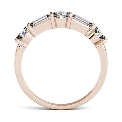 1.15 CTW DEW Straight Baguette Moissanite Band in 14K Rose Gold