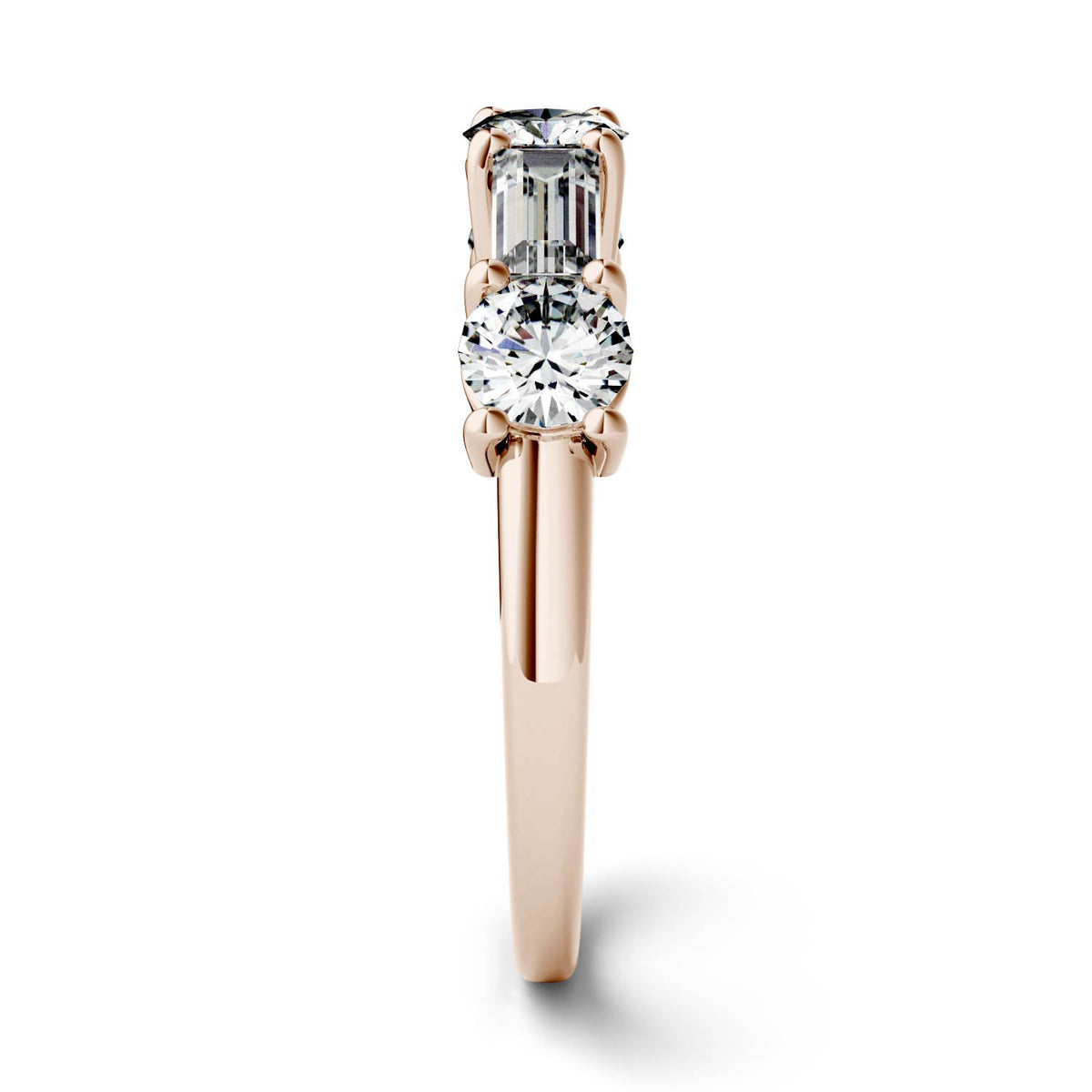 1.15 CTW DEW Straight Baguette Moissanite Band in 14K Rose Gold