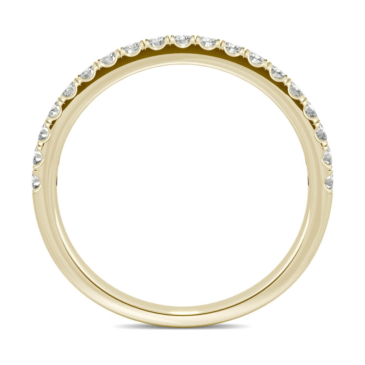 0.33 CTW DEW Round Moissanite Wedding Band in 14K Yellow Gold