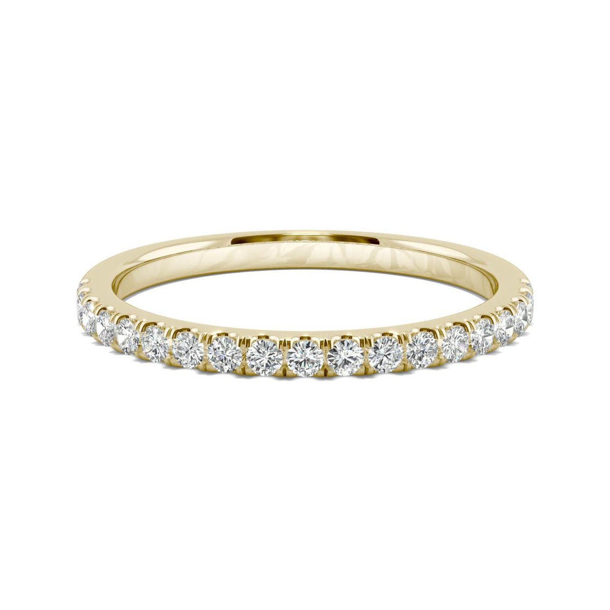 0.33 CTW DEW Round Moissanite Wedding Band in 14K Yellow Gold
